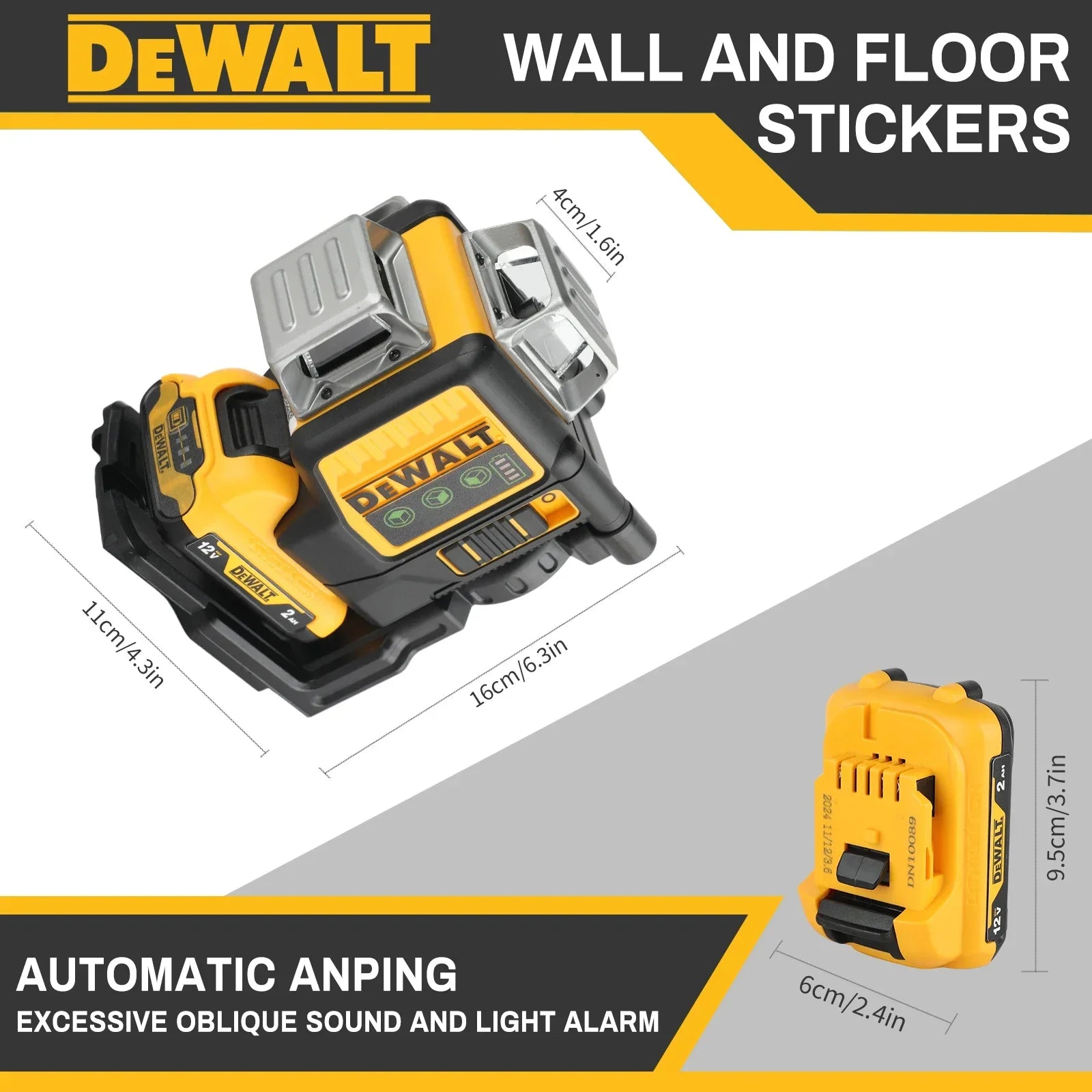 2025 New Dewalt DWO89LG 3 Sides *360 Degree Vertical 12VLithium Battery Laser Level