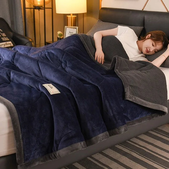 Throw Blanket, Warm Winter Bed Blanket For Camping ,Double Bed Cover, Bedspread on The Bed, Soft Breathable, Cozy Cover Solid