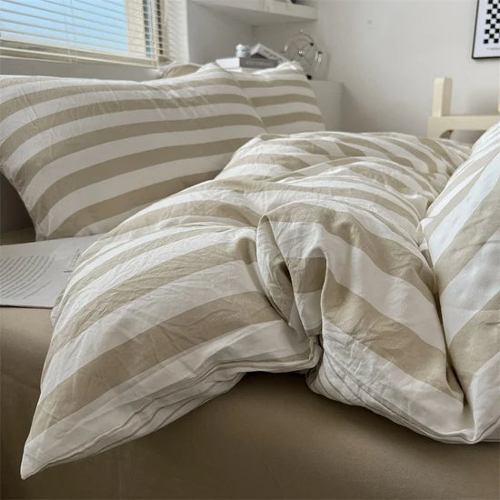 Pre-Washed Brushed Ultra Soft Duvet Cover Set with Pillowcases - Luxurious Cozy Bedding for a Heavenly Sleep Experience