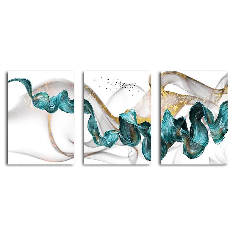 Three Piece Abstract Canvas Painting Wall Art For The Home Or Office