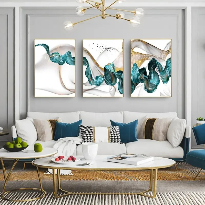 Three Piece Abstract Canvas Painting Wall Art For The Home Or Office