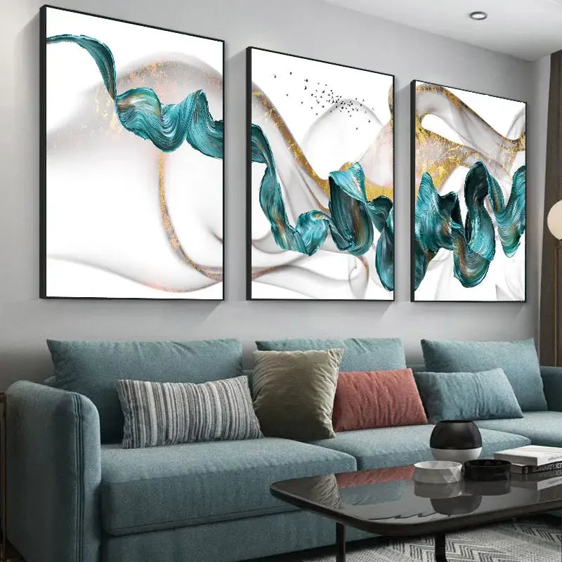 Three Piece Abstract Canvas Painting Wall Art For The Home Or Office