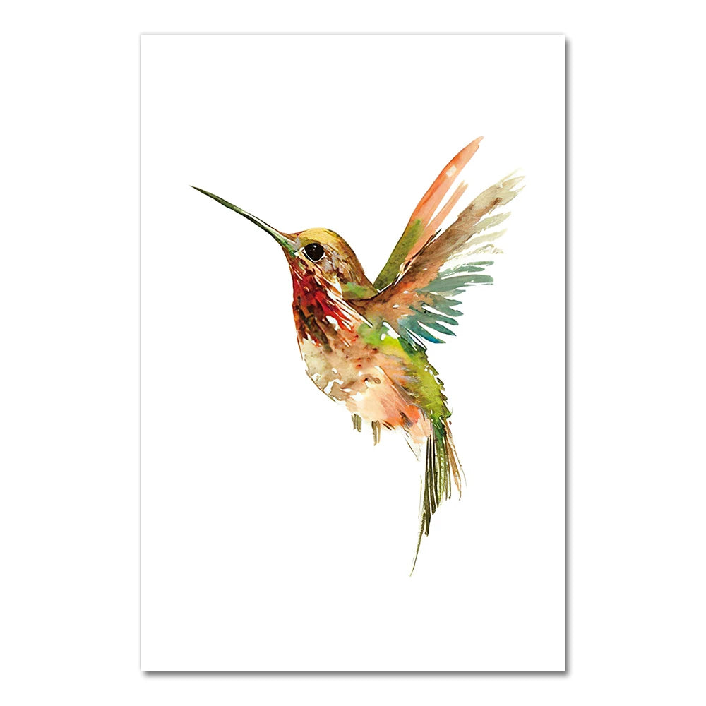 Lovely Colorful Abstract Hummingbirds Prints on Canvas