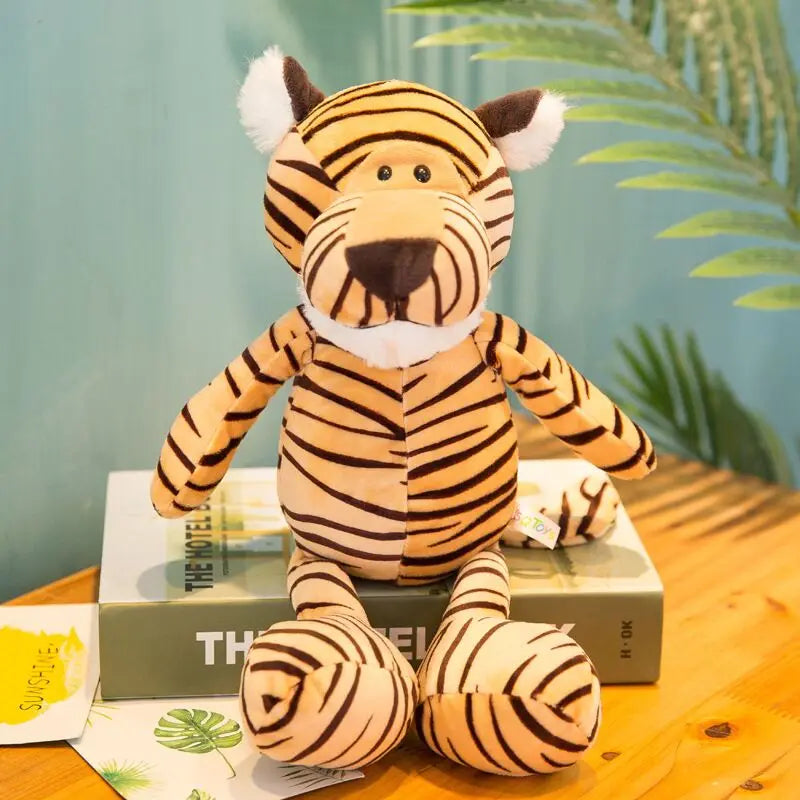 Lifelike Plush Toys Elephant, Monkey, Lion, Giraffe