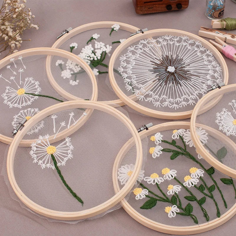 Embroidery Flowers, plants, Pattern, Tools, Beginner Stitch Kit.