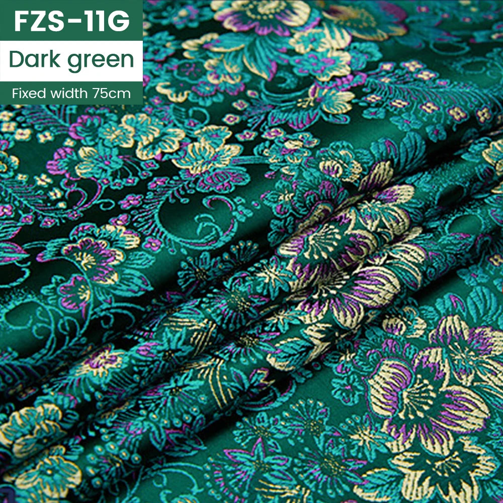 Jacquard Silk Fabric by the Meter Clothing, Brocade Jacquard Fabric By Yards Upholstery