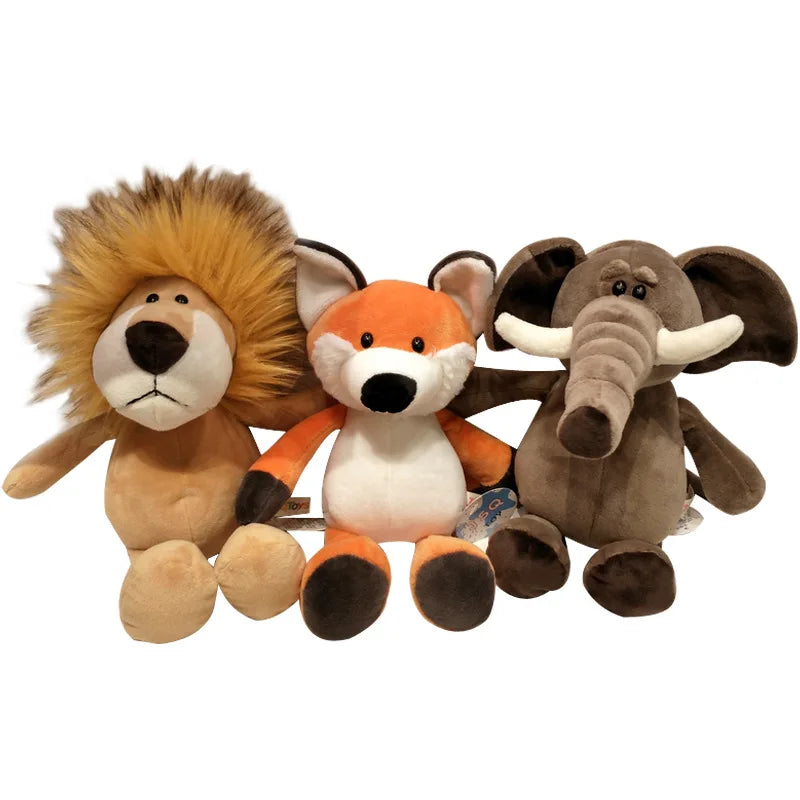 Lifelike Plush Toys Elephant, Monkey, Lion, Giraffe