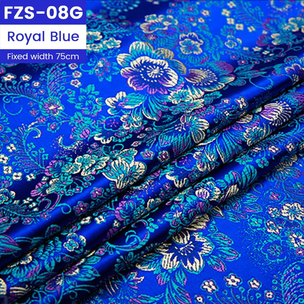 Jacquard Silk Fabric by the Meter Clothing, Brocade Jacquard Fabric By Yards Upholstery