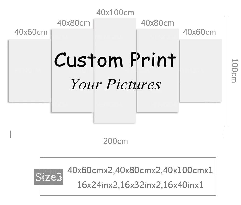 Wall Art Home Decor Framework Canvas Pictures 5 Pieces Paintings HD Prints  Living Room Custom Made Poster PENGDA