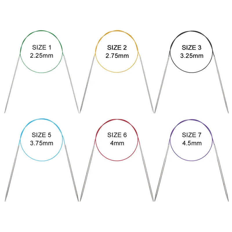 40/100cm Circular Knitting wool yarn Needles Stainless Steel Knitting Needle Tube Crochet Needles accessories Sewing Tools Lana