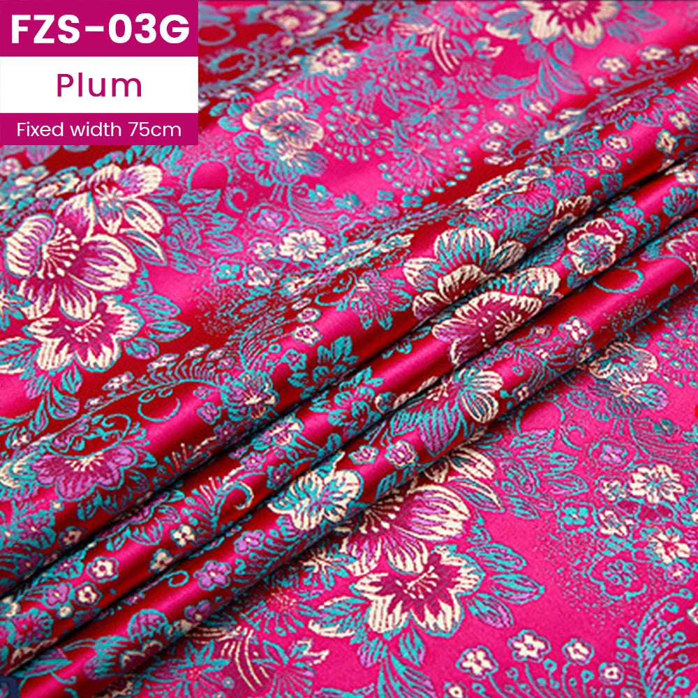 Jacquard Silk Fabric by the Meter Clothing, Brocade Jacquard Fabric By Yards Upholstery