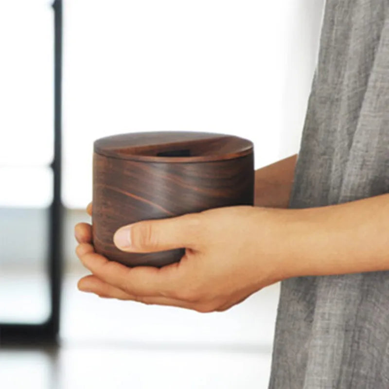 Japan Style Black Walnut Bank for Coins With Lid