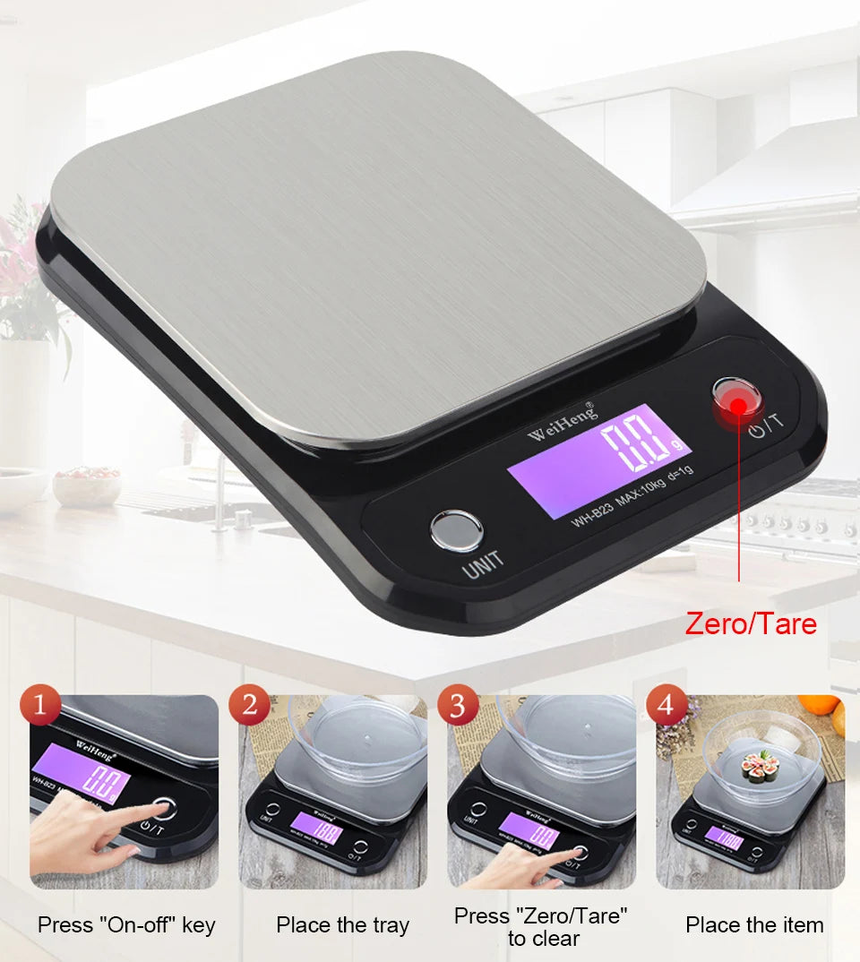 Kitchen Digital Scale with LCD Display Unit g/oz/ lb Household Portable Table Scale For Food Baking Weighing