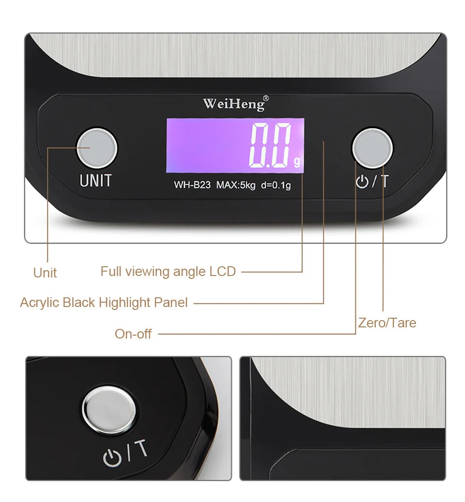 Kitchen Digital Scale with LCD Display Unit g/oz/ lb Household Portable Table Scale For Food Baking Weighing