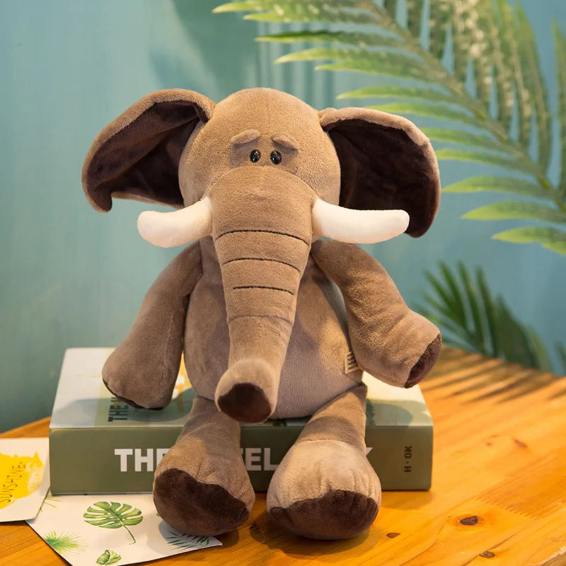 Lifelike Plush Toys Elephant, Monkey, Lion, Giraffe