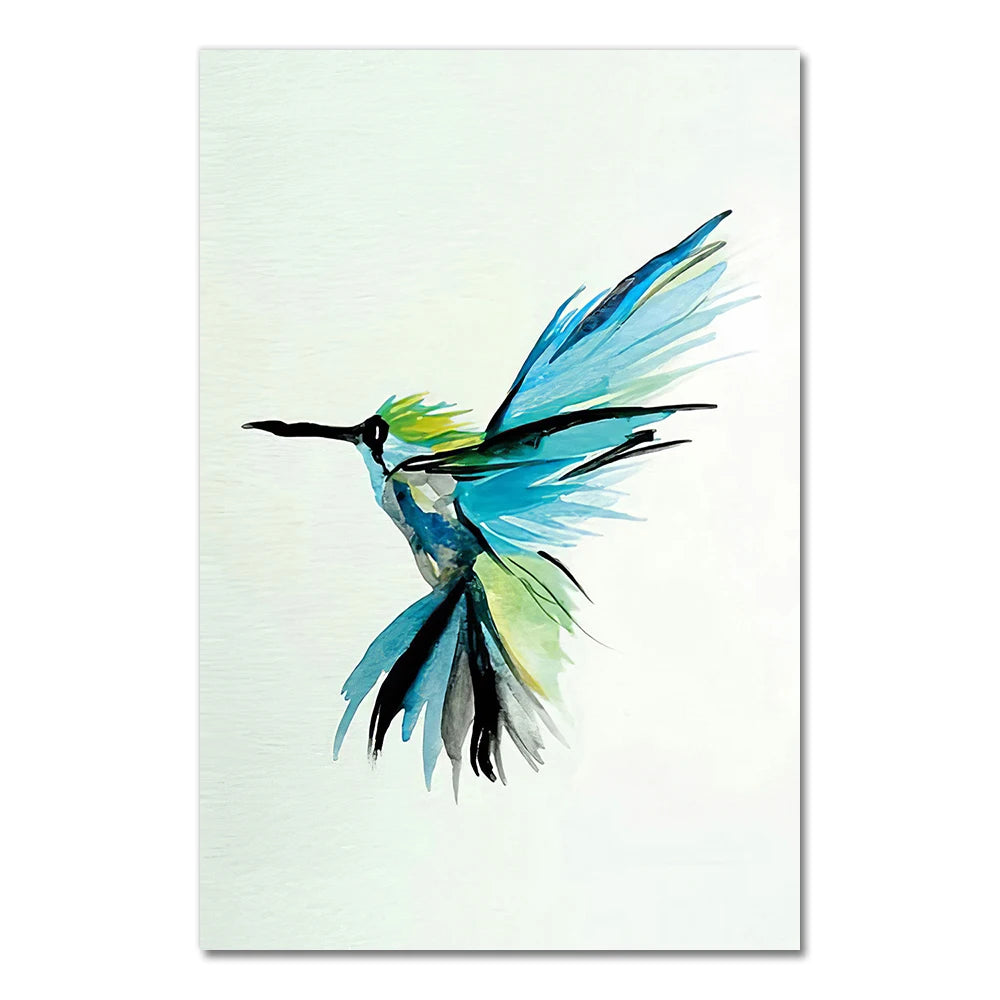 Lovely Colorful Abstract Hummingbirds Prints on Canvas