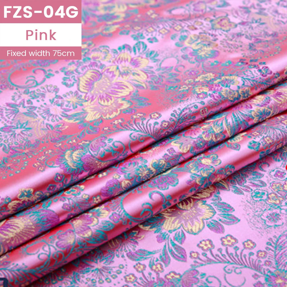 Jacquard Silk Fabric by the Meter Clothing, Brocade Jacquard Fabric By Yards Upholstery