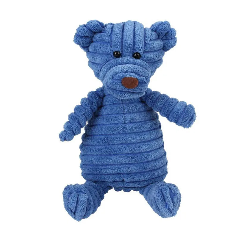 Plush Corduroy Dog Toys, Bite-Resistant Squeaky Toys
