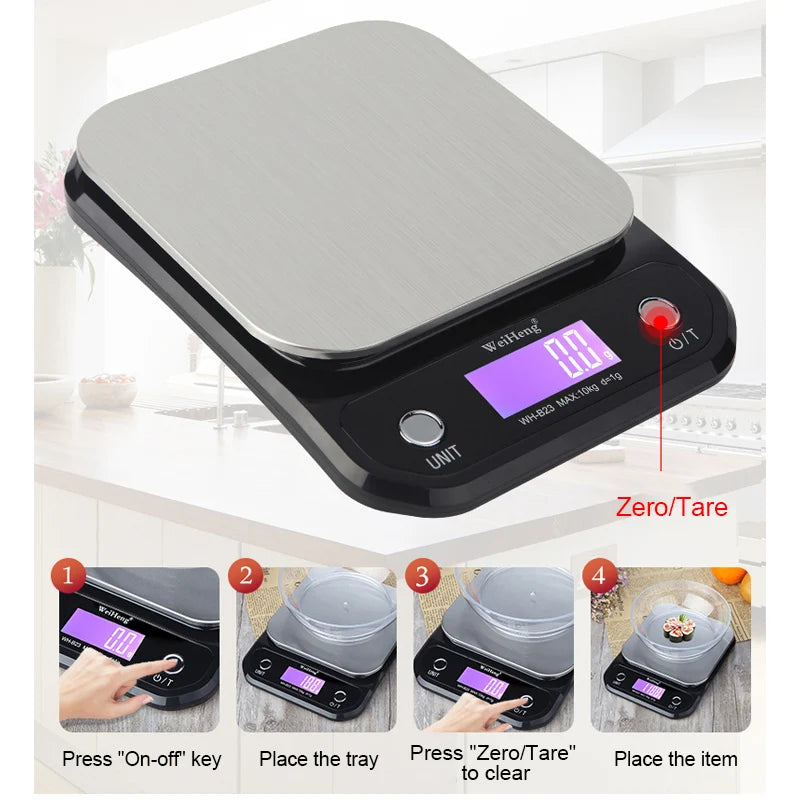Kitchen Digital Scale with LCD Display Unit g/oz/ lb Household Portable Table Scale For Food Baking Weighing