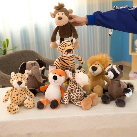 Lifelike Plush Toys Elephant, Monkey, Lion, Giraffe