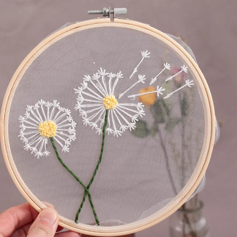 Embroidery Flowers, plants, Pattern, Tools, Beginner Stitch Kit.