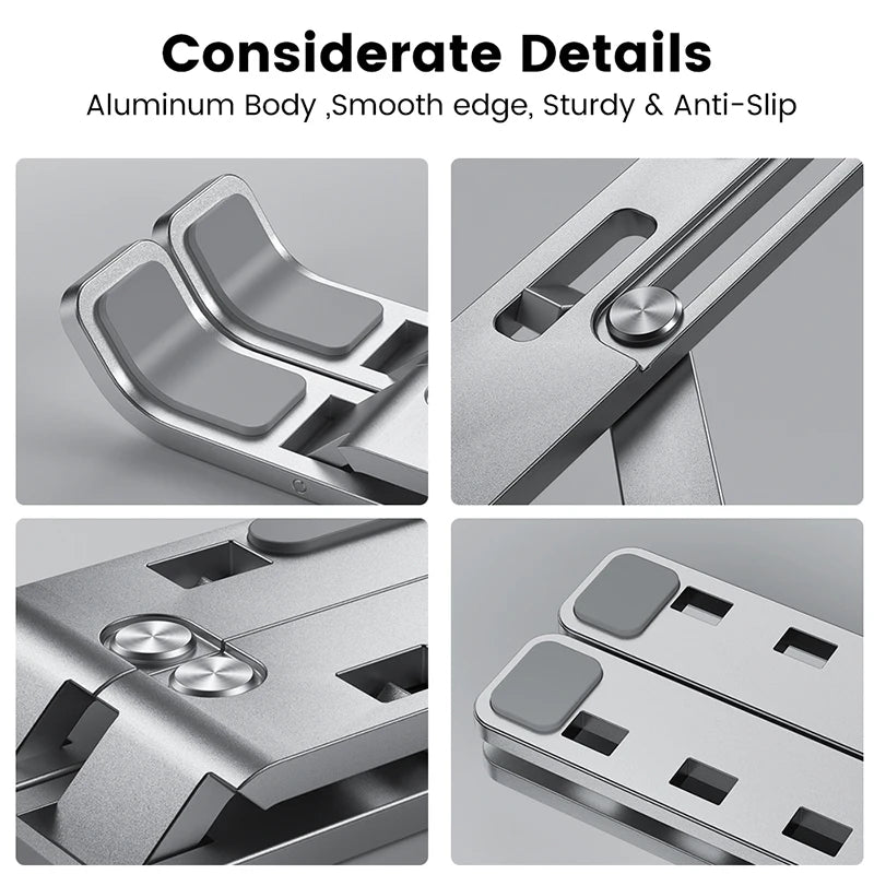 Laptop Holder Aluminum Alloy Adjustable Foldable For Notebook Non-Slip