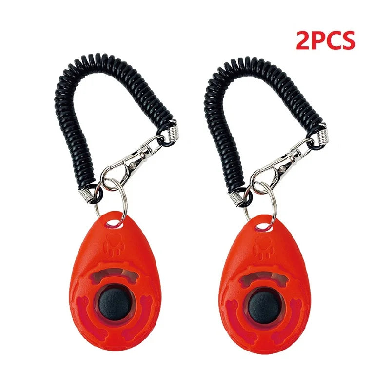 Dog Training Clicker Adjustable Wrist Strap Key Chain