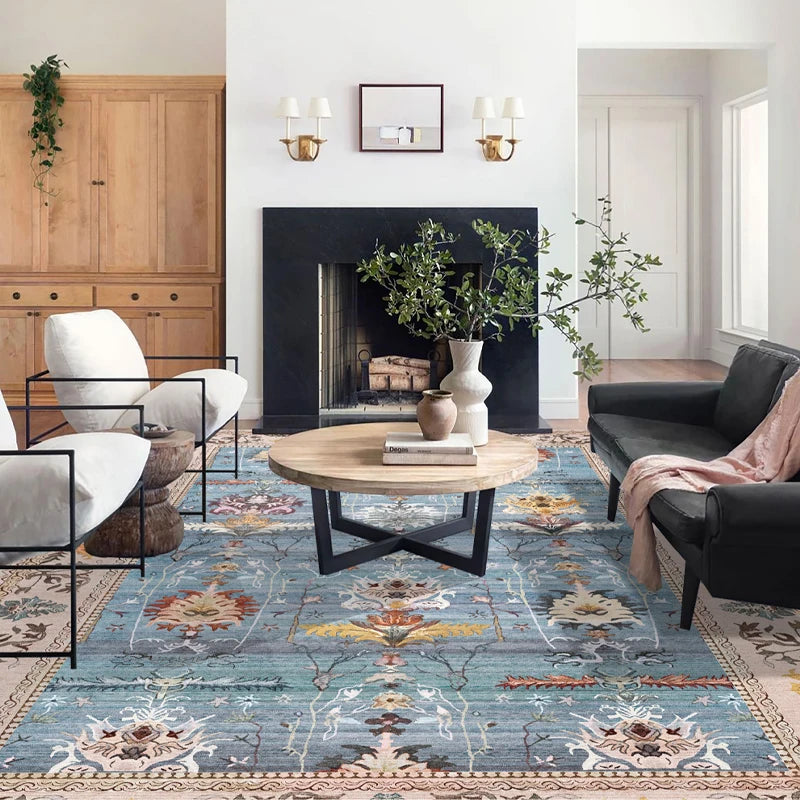 European Style Vintage Rugs for Large Areas, Living Room, Bedroom, Non-slip Rugs