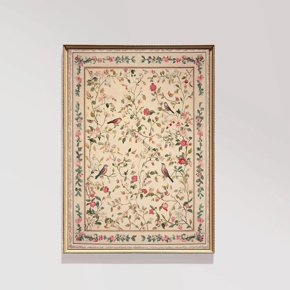 Vintage Bird Art Print Poster Antique Bird Sketch Wall Art Canvas Painting Vintage Country Bird Neutral Farmhouse Room Decor