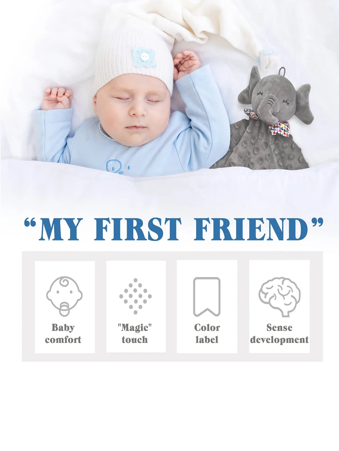 Elephant Baby Comforter, Blanket, Towel' Soothes and Reassures