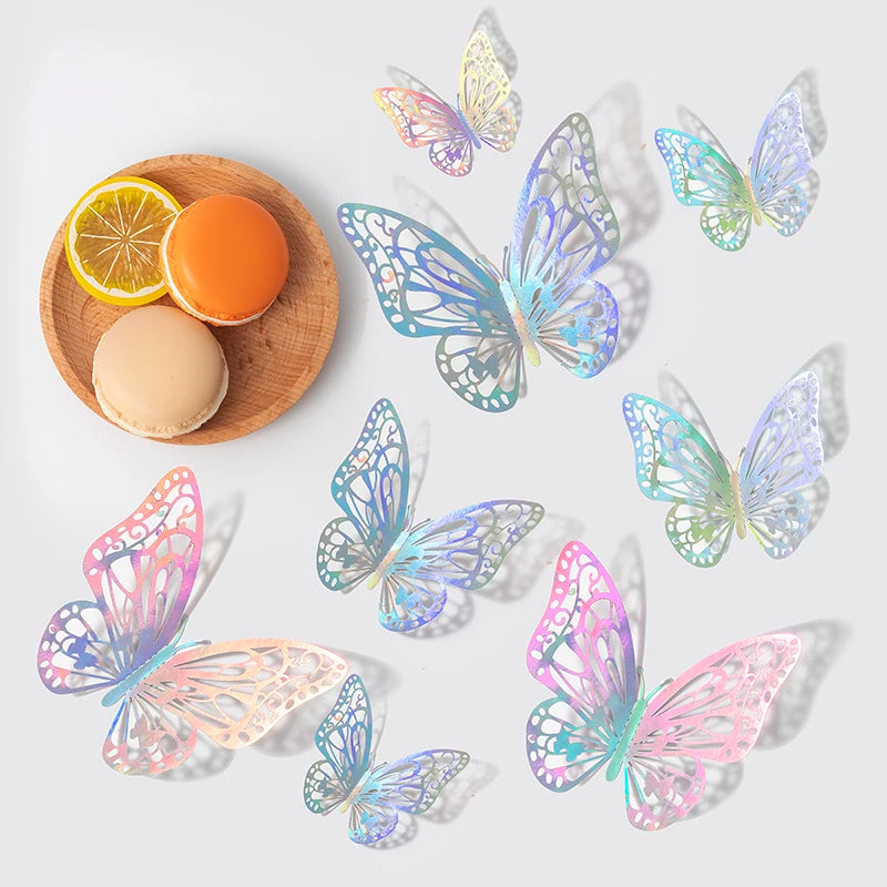 Butterfly 12PCS Hollow Wall Stickers Wall Decorations