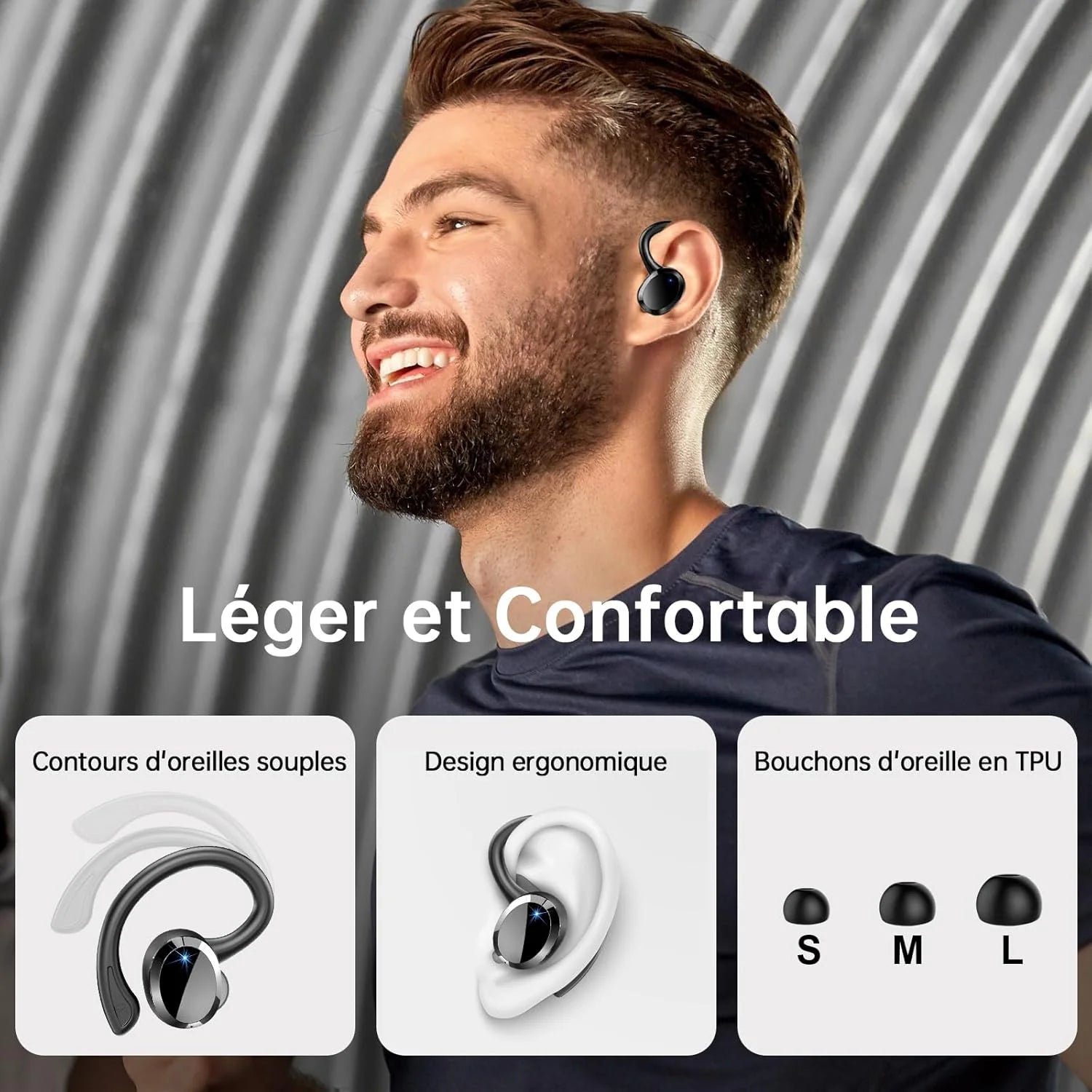 Wireless Earbuds, Bluetooth 5.3 Earbuds Stereo Bass, Noise Cancelling Mic., Waterproof, 40h Playback