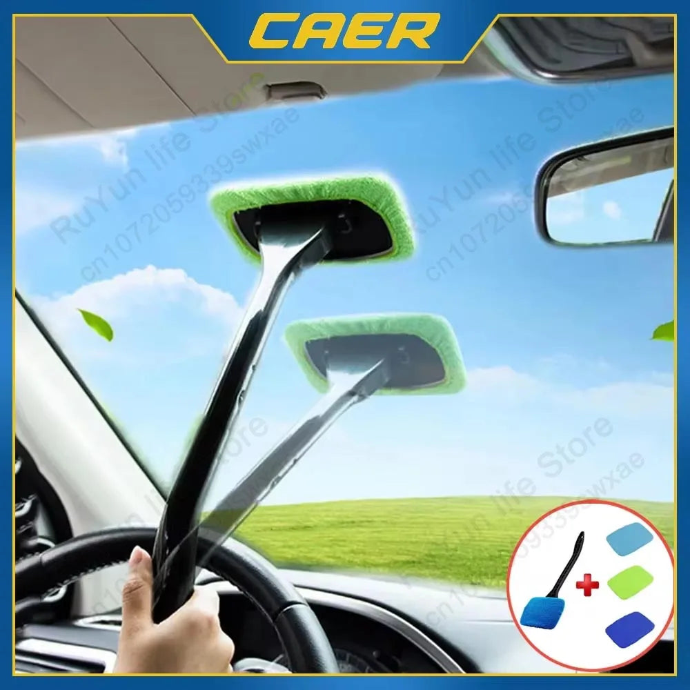 Car Windshield Cleaning Tool With Microfiber Pad.
