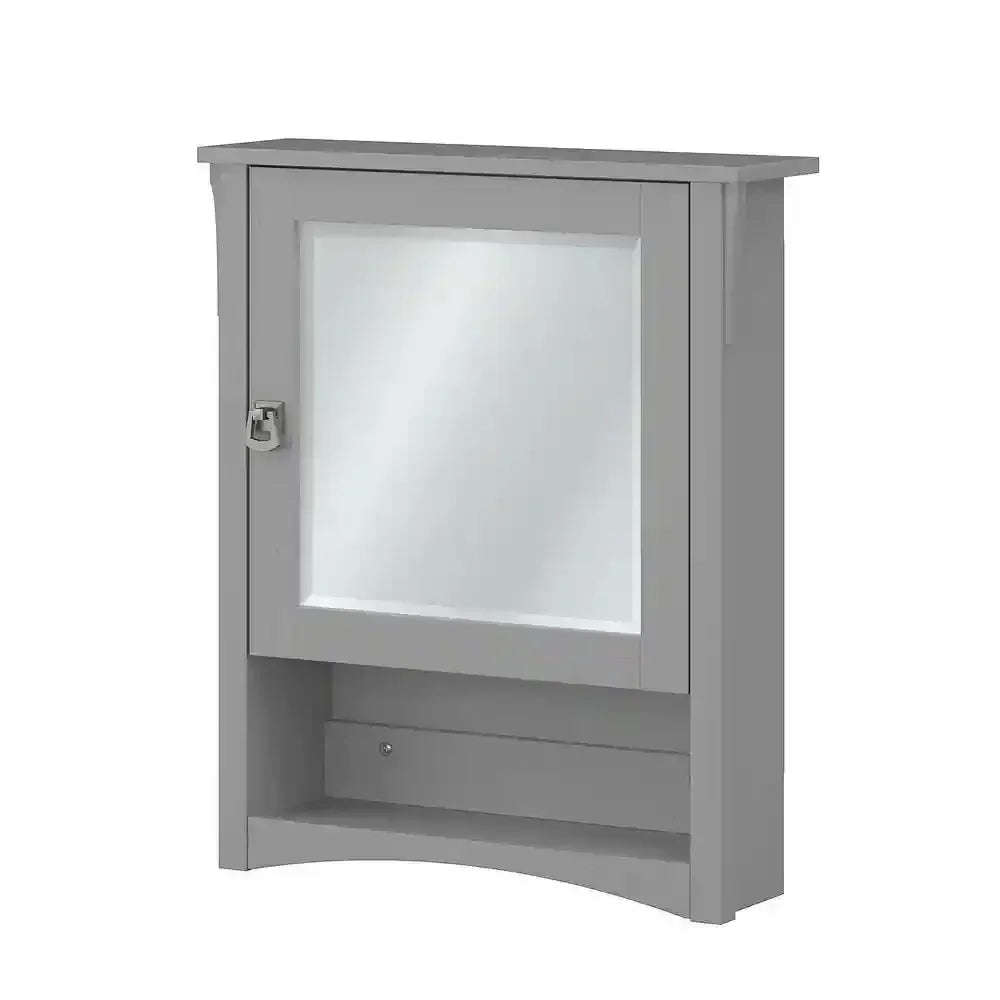 Bathroom Medicine Cabinet with Mirror, Single Door. Open Shelf