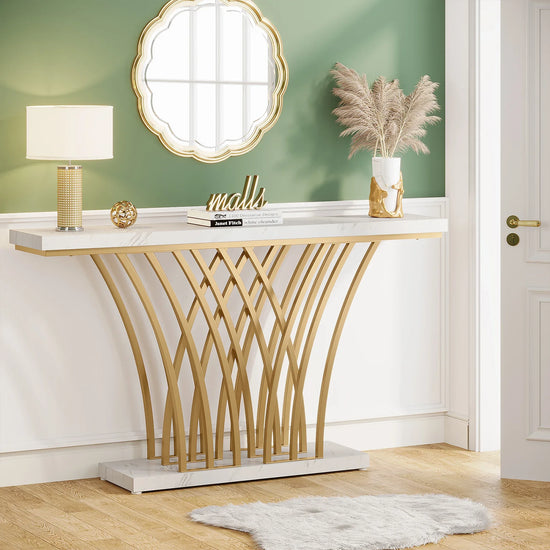 Tribesigns 59 inch Gold Console Table, Modern Entryway Table