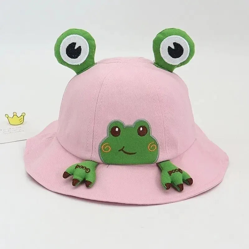 Cartoon Frog Baby Bucket Hat. Breathable Soft Cotton. Boys and Girls Outdoor Sun Hat