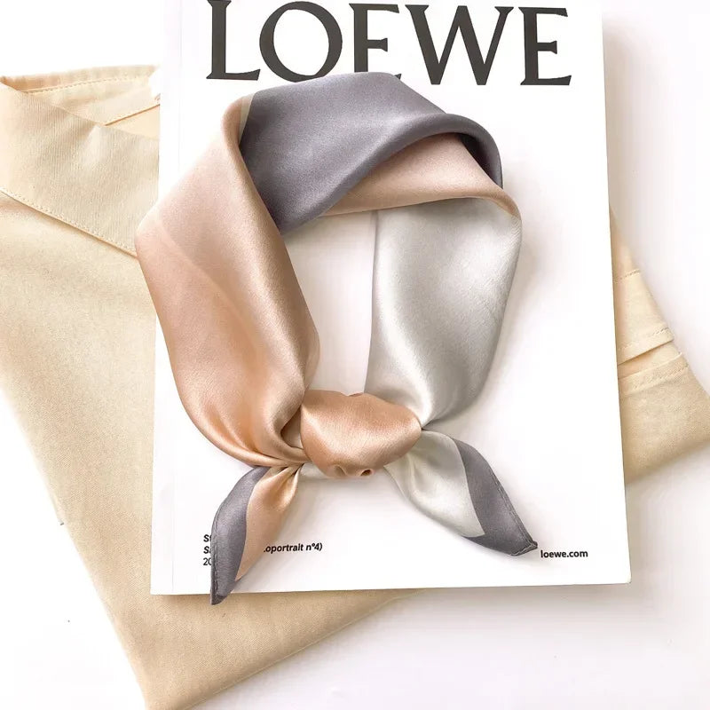 Scarf 100% Silk Bandana Women Square Scarves, Luxury High Quality