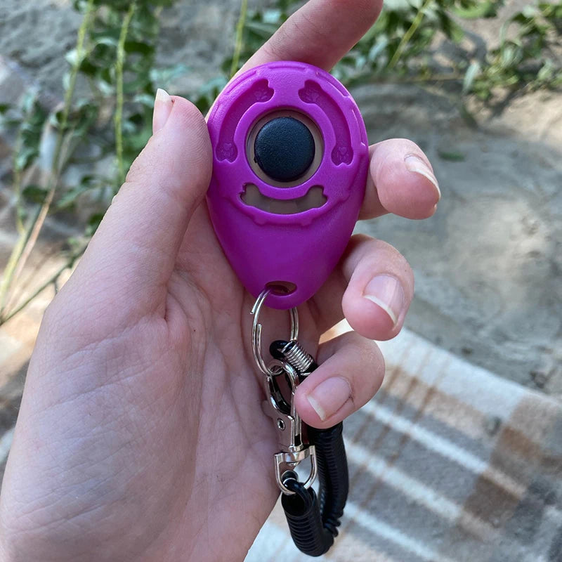Dog Training Clicker Adjustable Wrist Strap Key Chain