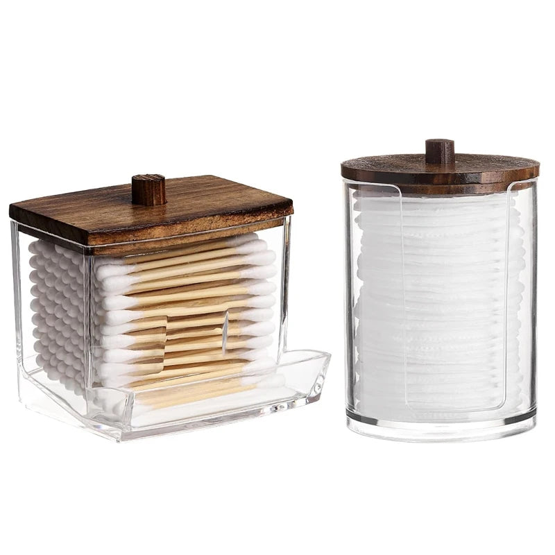 Bathroom Organizer Accessories Set, Q-tip Holder, Cotton balls, Cotton Pads, jars