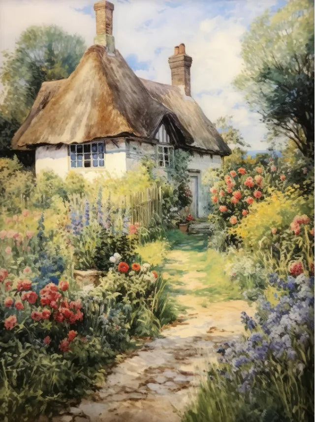 Vintage Style County Cottage Rose Flowers and Ivy, Many to choose From Canvas