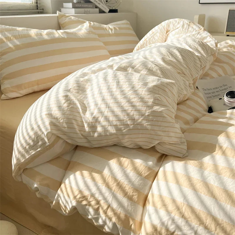 Pre-Washed Brushed Ultra Soft Duvet Cover Set with Pillowcases - Luxurious Cozy Bedding for a Heavenly Sleep Experience