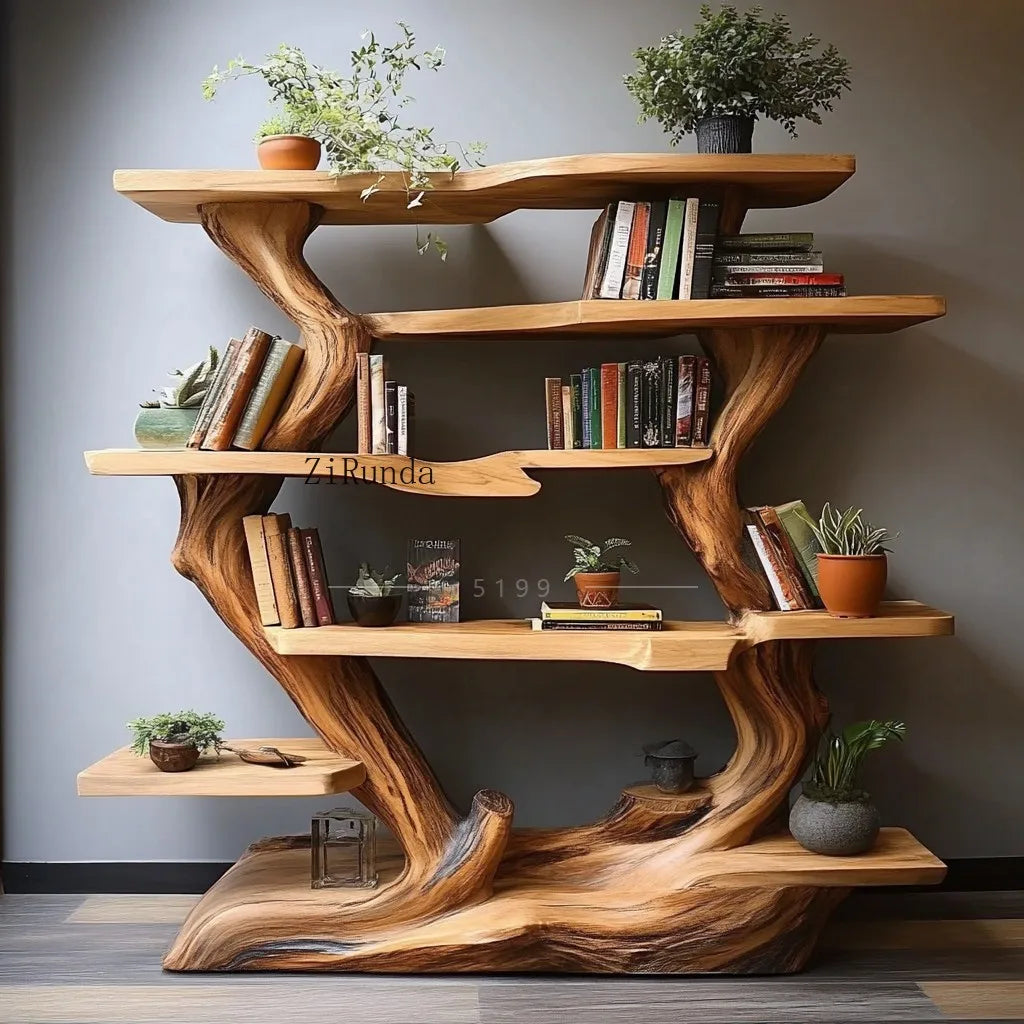 Chinese Solid Wood, Natural Edge Shelf