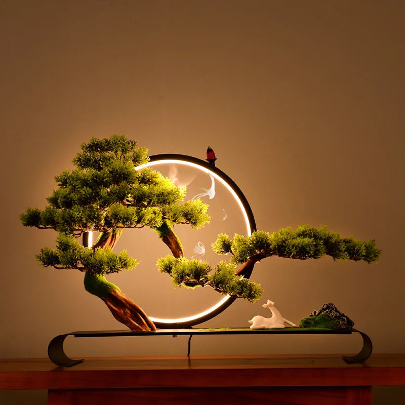 Welcome, Pine Bonsai, Micro Landscape, Zen Soft Decoration