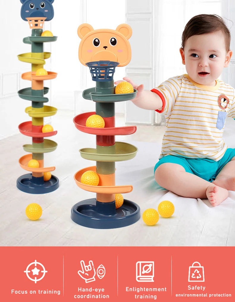 Montessori Toys, Baby 0-36 months, Track Rolling Ball, Push Sliding Ball, Early Educations Store