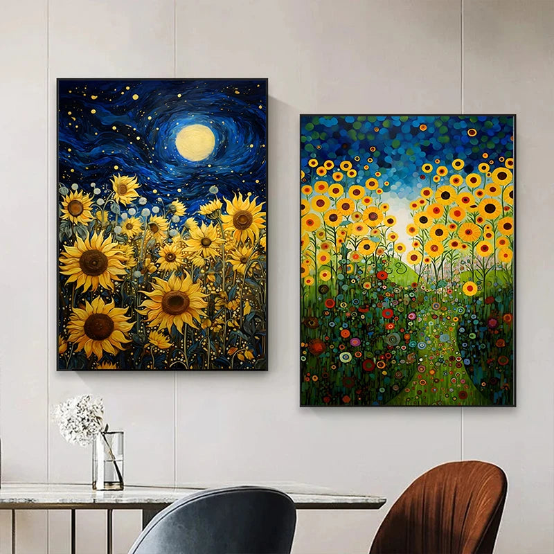 Beautiful Colorful Abstract Flower Canvas Poster Wall Art Pictures