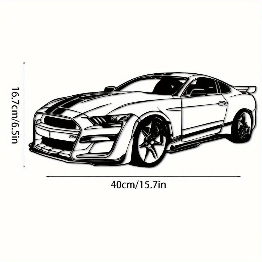 Black Metal Wall Art Sports Car
