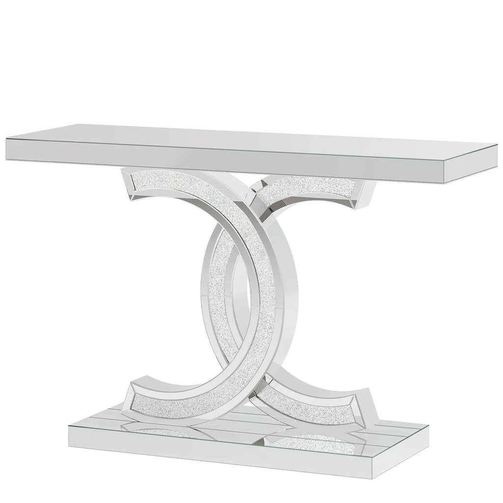 Tribesigns Entryway Table Faux Marble 39-Inch Console With Geometric Metal Legs