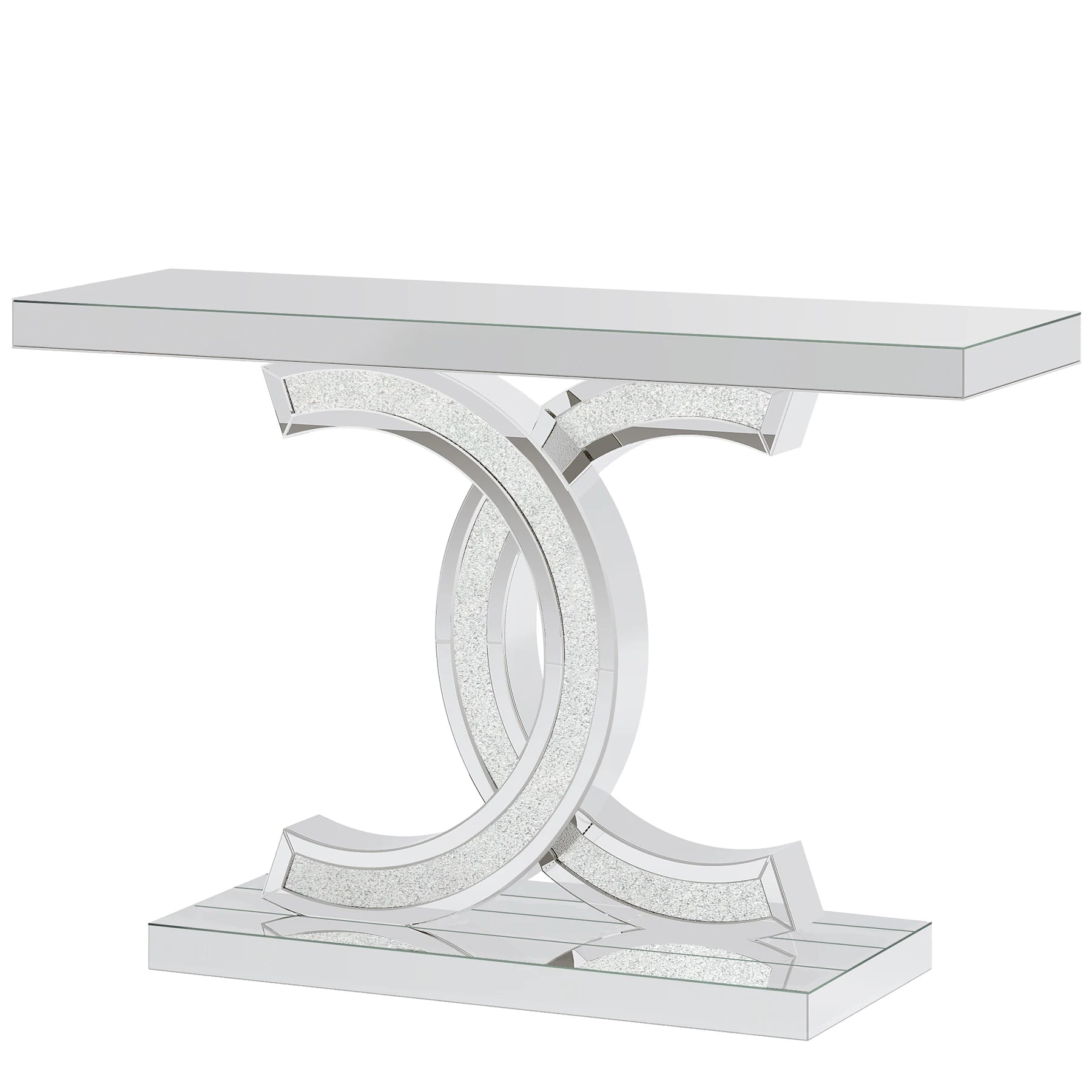 Tribesigns Entryway Table Faux Marble 39-Inch Console With Geometric Metal Legs