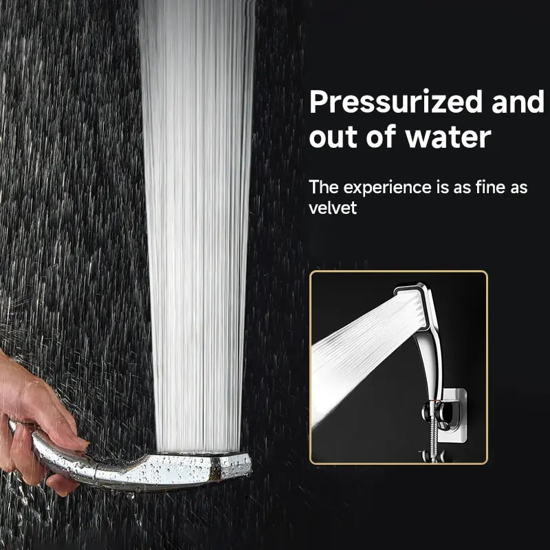 300 Holes Pressurized Showerhead Hand Held Shower Head, Water Saving Rainfall Spray