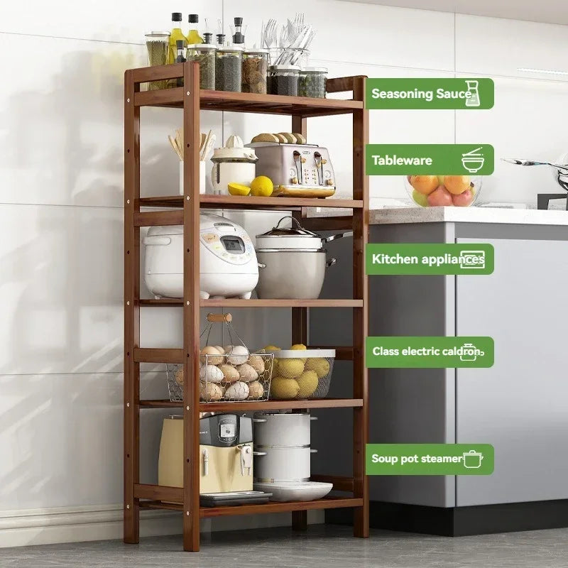 Kitchen Shelf, Floor Standing Multi-Shelves, Use to Store Kitchen Equipment, Food items